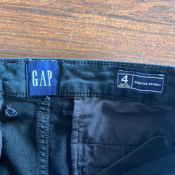 GAP Navy Blue Stretch Skinny Pants Women’s Size 4 Mid Rise Twill Work Casual - Picture 3 of 3